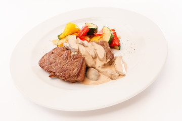 steak with vegetables