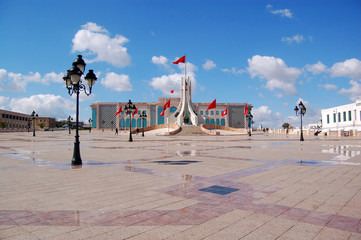 The Town Hall of Tunis and its large square