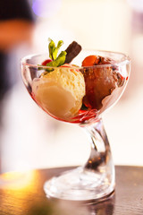 ice cream with fruits