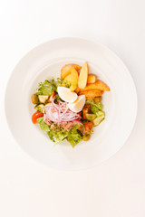 potatoes with vegetables and egg