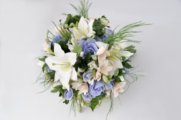 Colorful bouquet of flowers on a white background