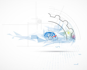 Obraz premium science futuristic internet high computer technology business