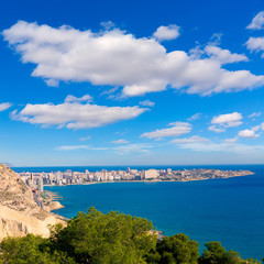 Fototapeta na wymiar Alicante San Juan plaża widok z zamku Santa Barbara