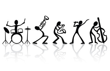 Band musicians group hand drawn vector t-shirt art