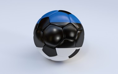 Soccer ball with flag of Estonia