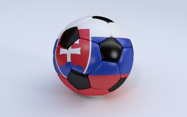 Soccer ball with flag of Slovakia