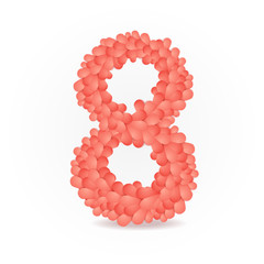 Vector Flowers March 8 isolated on white background