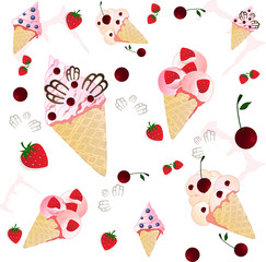 ice creams on the white background