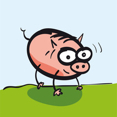 Pig funny cartoon