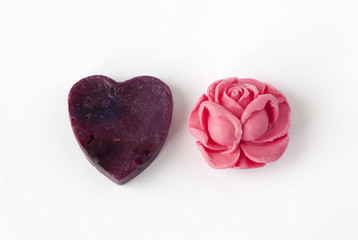 heart and flower shape gift soap