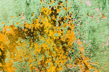 Old rusty paint cement wall closeup for background