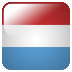 Glossy icon with flag of Luxembourg