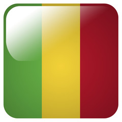 Obraz premium Glossy icon with flag of Mali