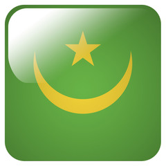 Glossy icon with flag of Mauritania