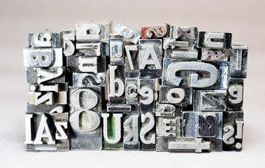 Metal Type Printing Press Typeset Obsolete Typography Text