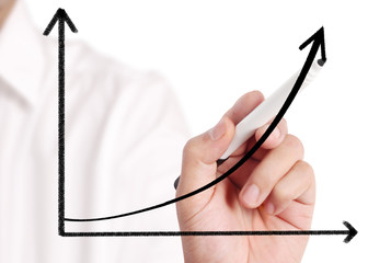 Business man drawing  graph