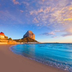 Calpe Alicante sunset at beach Cantal Roig in Spain