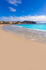 Moraira Playa la Ampolla beach in Teulada Alicante Spain