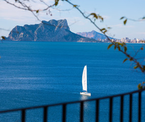 Ifach Penon view of calpe from Moraira in Alicante