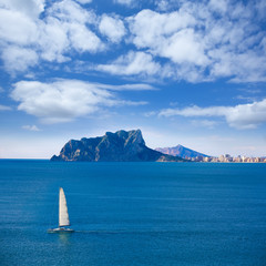 Ifach Penon view of calpe from Moraira in Alicante