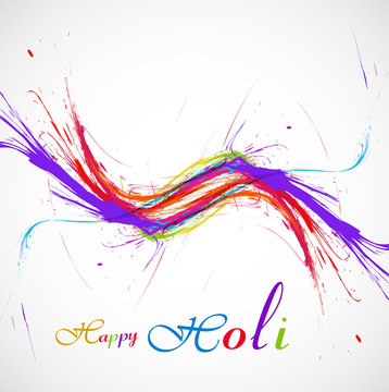 Indian festival holi card beautiful grunge colorful stylish wave