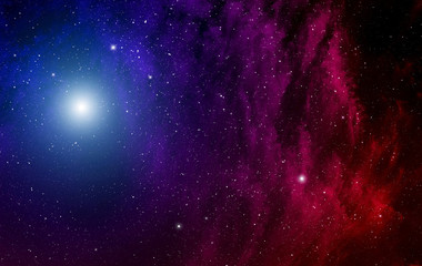 Fototapeta premium Space background with nebula and stars.