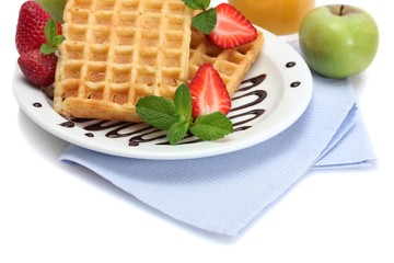 light breakfast isolated on white