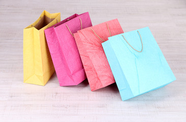 Colorful shopping bags,  on light background