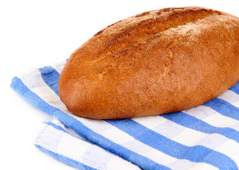 Rye bread on napkin close up