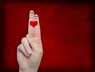 Conceptual fingers in love background