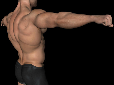 Conceptual man muscles background