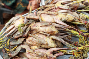 Egret boil for sale at the market.