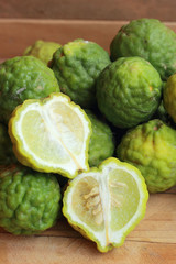 Fresh kaffir and leech lime