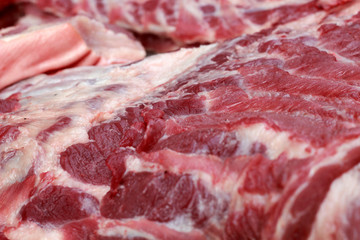 Fresh raw pork textured - in the market