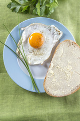 fried egg on a plate