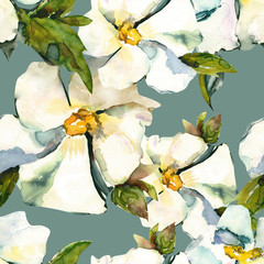 White flowers seamless pattern - 62291096