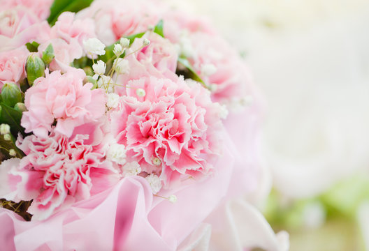 pink carnation bouquet close up