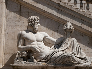 Obraz premium Statue of Old Father Tiber from Capitol Hill in Rome