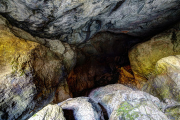 View of the inside of Coiba Mare cave