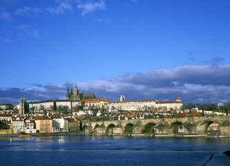 Obraz premium Prague Castle with Charles bridge, Prague, Czech Republic