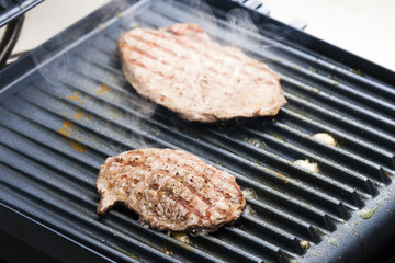 beefsteak on electric grill