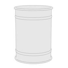 cartoon image of metal barrel