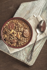 Lentils in bowl