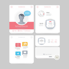 Set of flat concept elements for web and mobile services