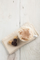 Cappuccino cup of coffee