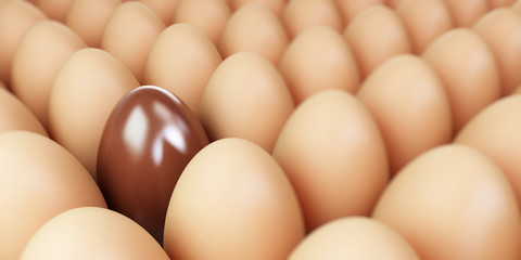 chocolate egg and egg row