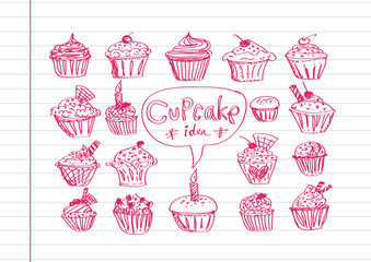colorful delicious cupcakes vector illustration
