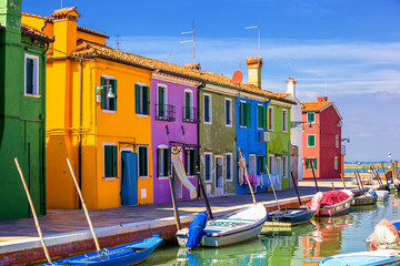 architecture of Burano island. Venice. Italy.