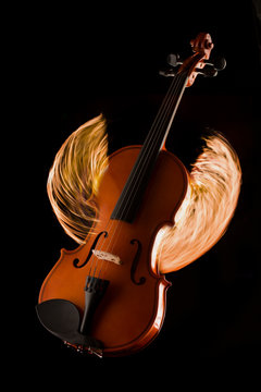 Violin on fire illustration