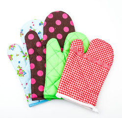 Oven glove isolated white background